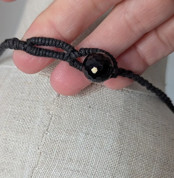 Long Black Beaded Necklace - Picture 3 of 8